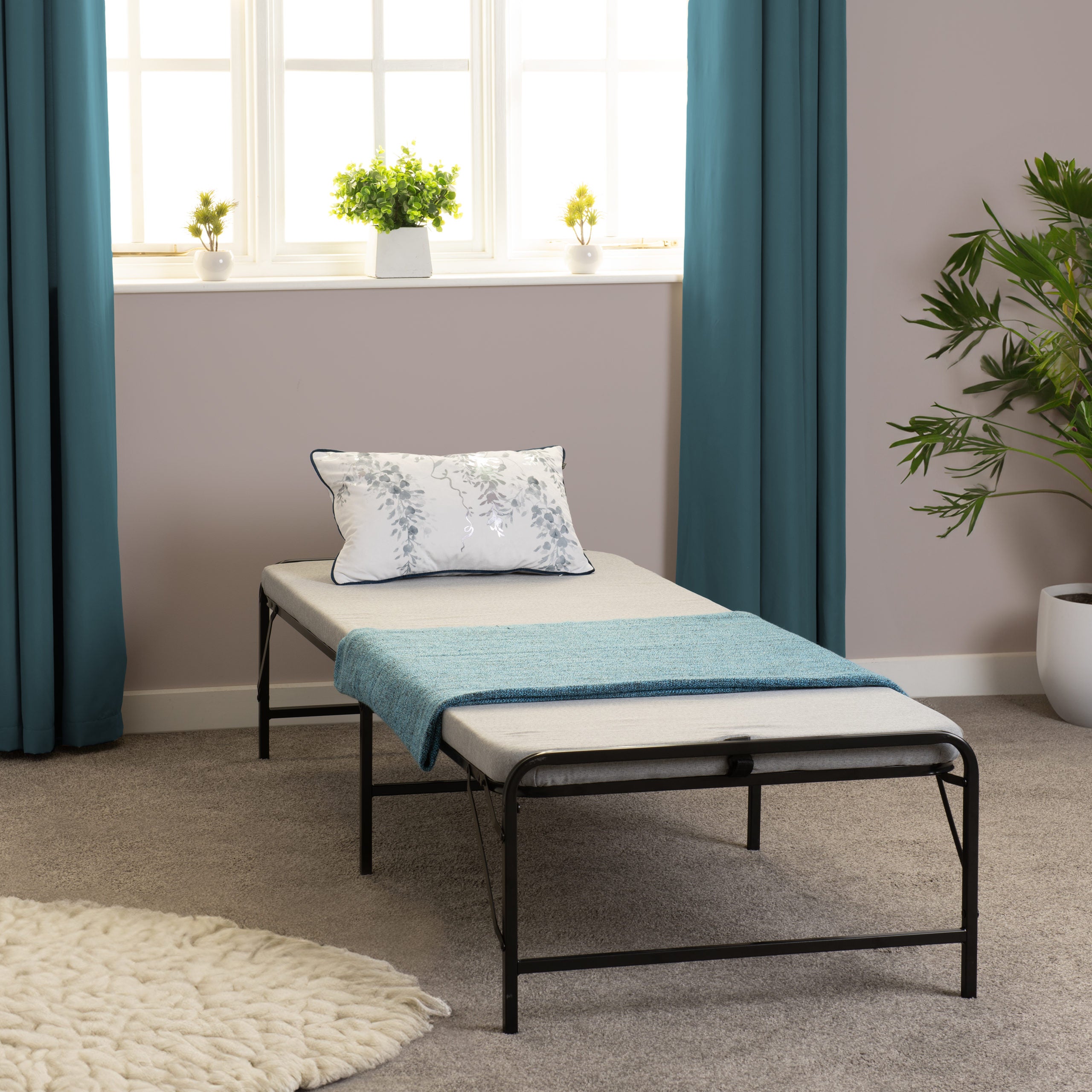 Jaden Folding Guest Bed - Black/Grey Fabric