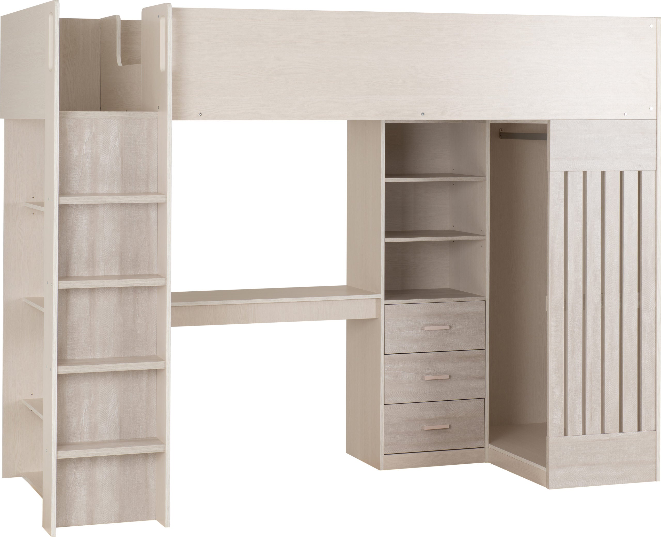 Jupiter High Sleeper Bed - White/Grey