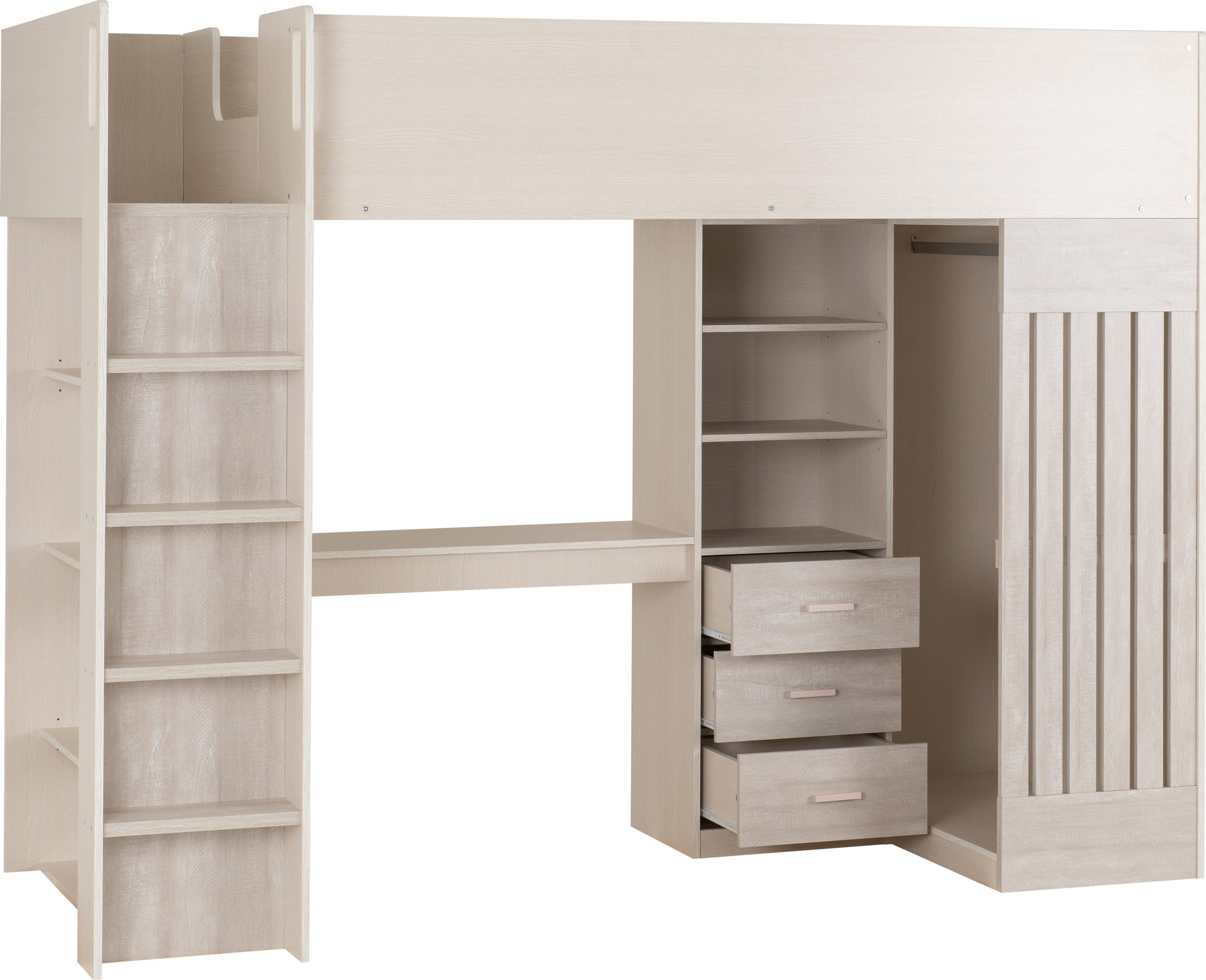 Jupiter High Sleeper Bed - White/Grey