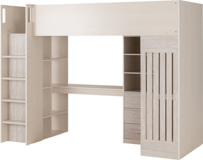 Jupiter High Sleeper Bed - White/Grey