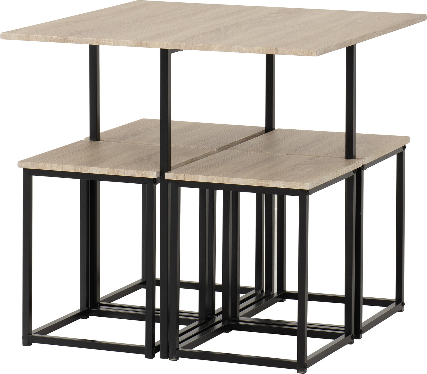 Kent 1+4 Stowaway Dining Set - Sonoma Oak Effect/Black