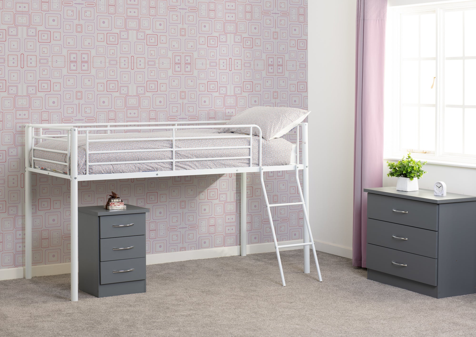 Kora Mid Sleeper Bed - White