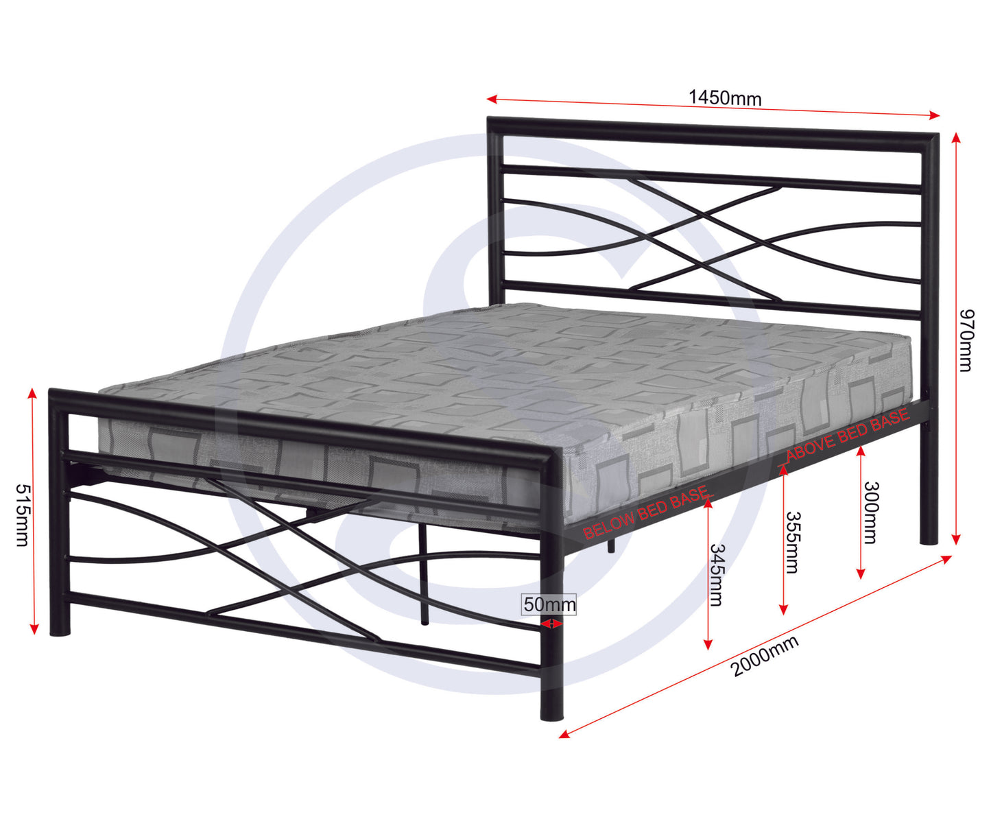 Kelly 4'6" Bed - Black