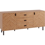 Leon 2 Door 3 Drawer Sideboard - Medium Oak Effect