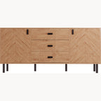 Leon 2 Door 3 Drawer Sideboard - Medium Oak Effect
