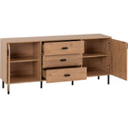 Leon 2 Door 3 Drawer Sideboard - Medium Oak Effect