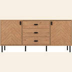 Leon 2 Door 3 Drawer Sideboard - Medium Oak Effect