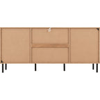 Leon 2 Door 3 Drawer Sideboard - Medium Oak Effect