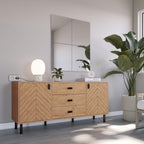 Leon 2 Door 3 Drawer Sideboard - Medium Oak Effect