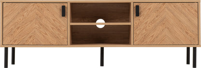 Leon 2 Door Tv Unit - Medium Oak Effect