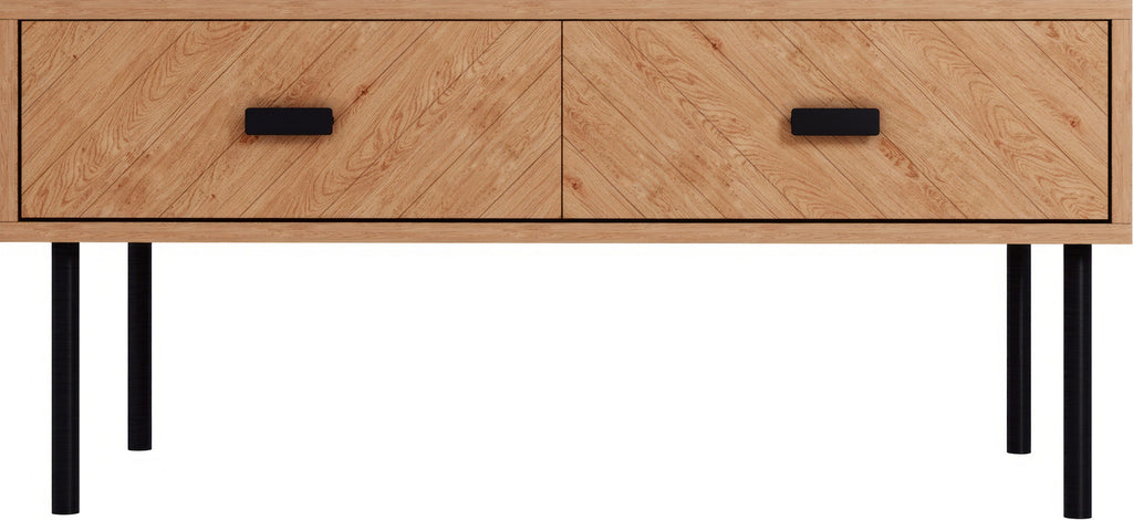 Leon 2 Drawer Coffee Table - Medium Oak Effect