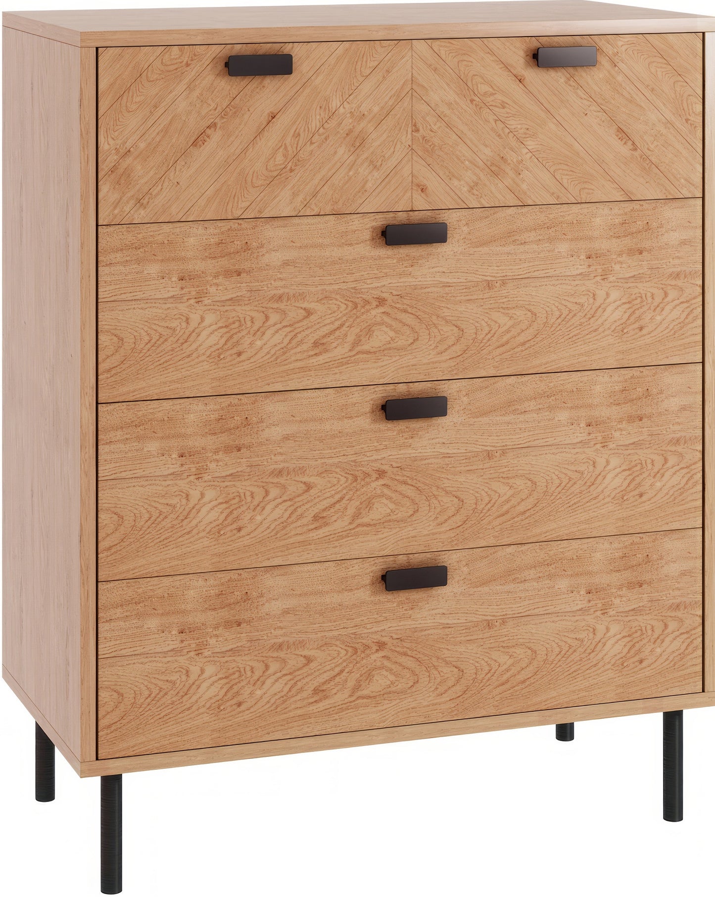 Leon 3+2 Drawer Chest - Medium Oak Effect