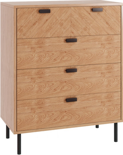 Leon 3+2 Drawer Chest - Medium Oak Effect