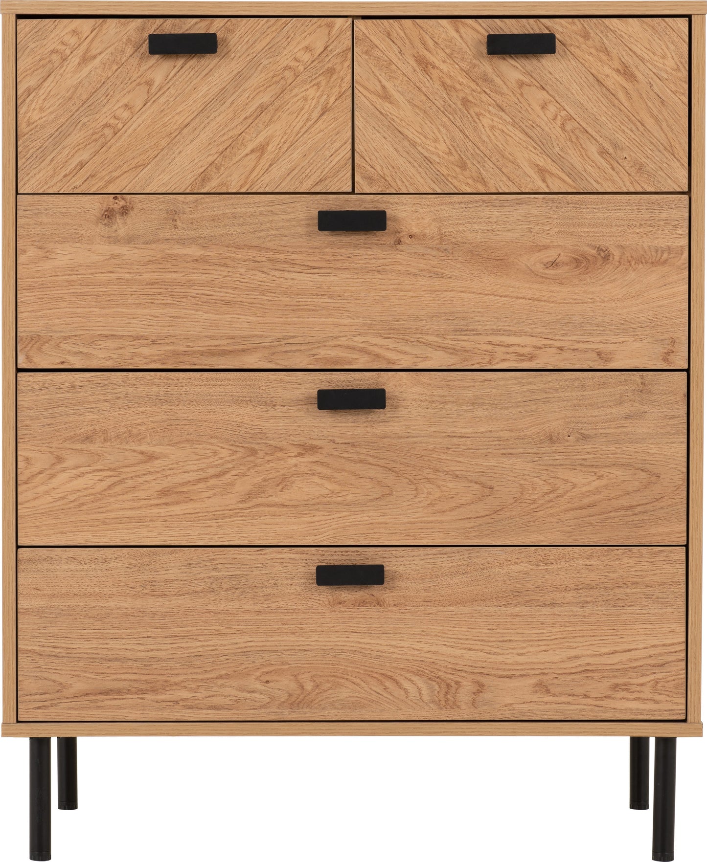 Leon 3+2 Drawer Chest - Medium Oak Effect