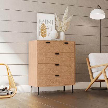 Leon 3+2 Drawer Chest - Medium Oak Effect