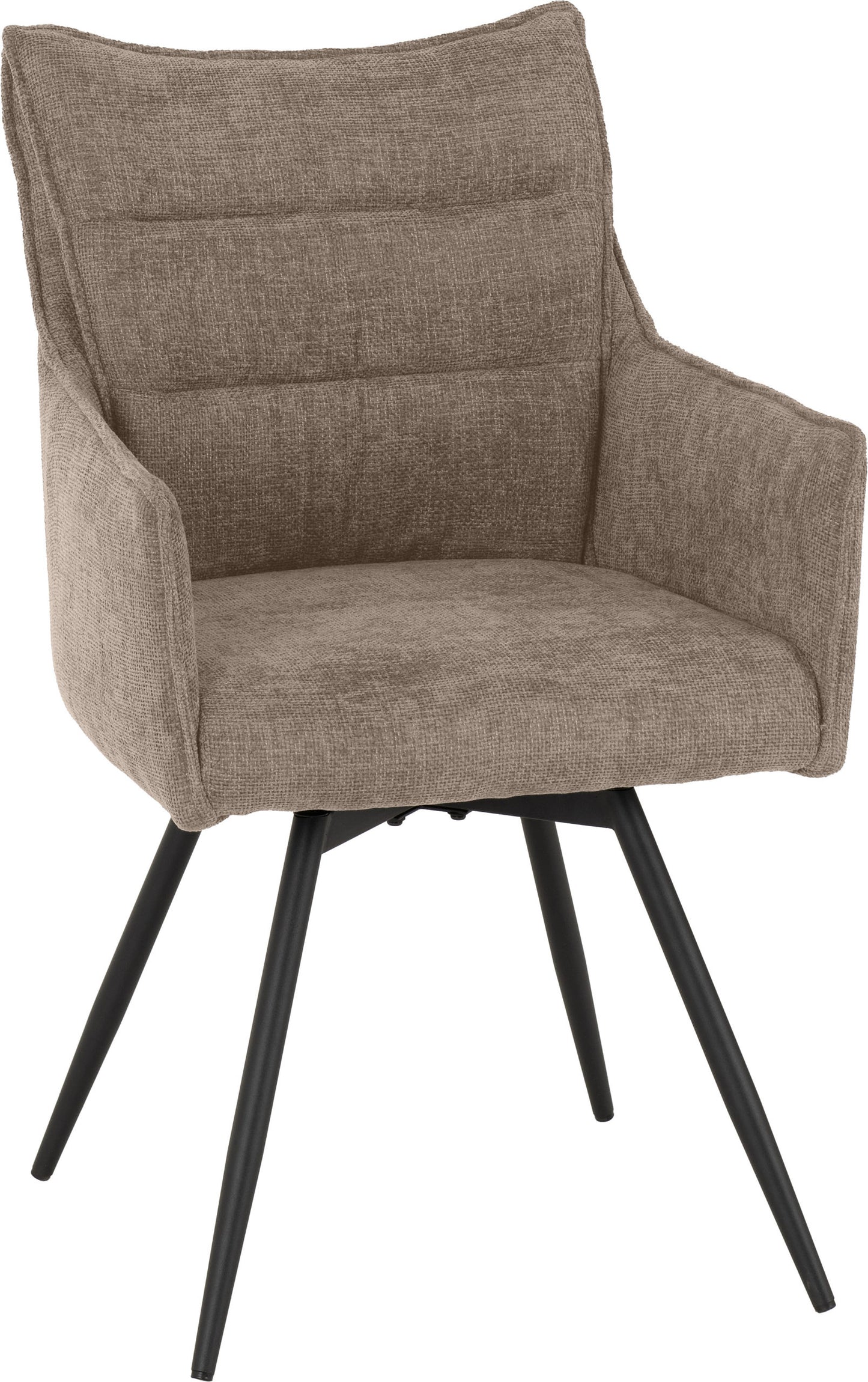 Lewis Carver Swivel Dining Chair (X2 Per Box) - Fawn Fabric