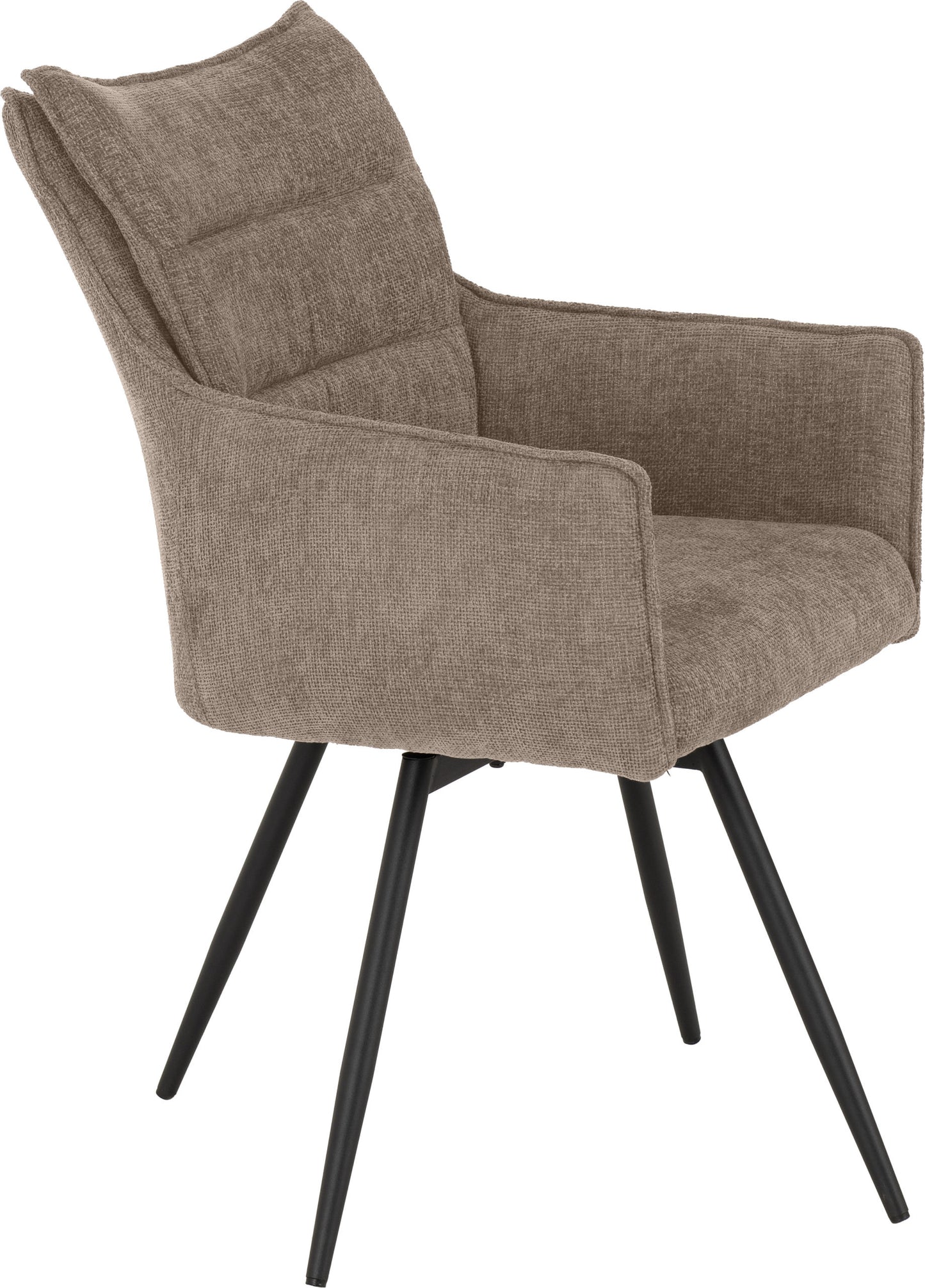 Lewis Carver Swivel Dining Chair (X2 Per Box) - Fawn Fabric