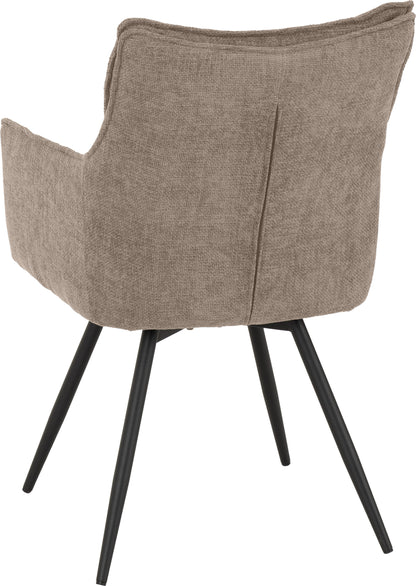 Lewis Carver Swivel Dining Chair (X2 Per Box) - Fawn Fabric