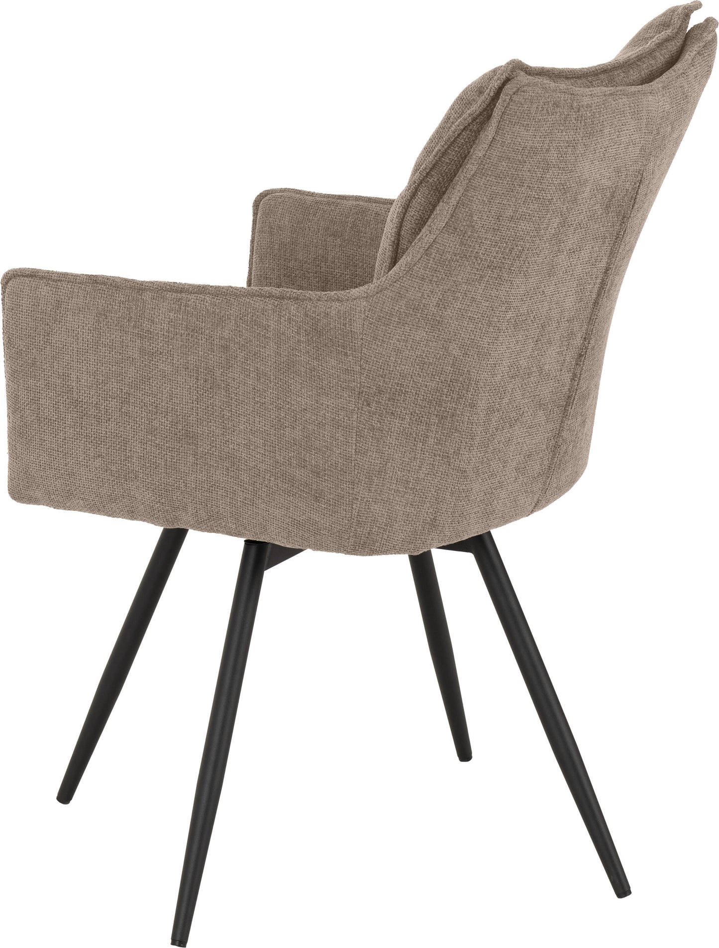 Lewis Carver Swivel Dining Chair (X2 Per Box) - Fawn Fabric