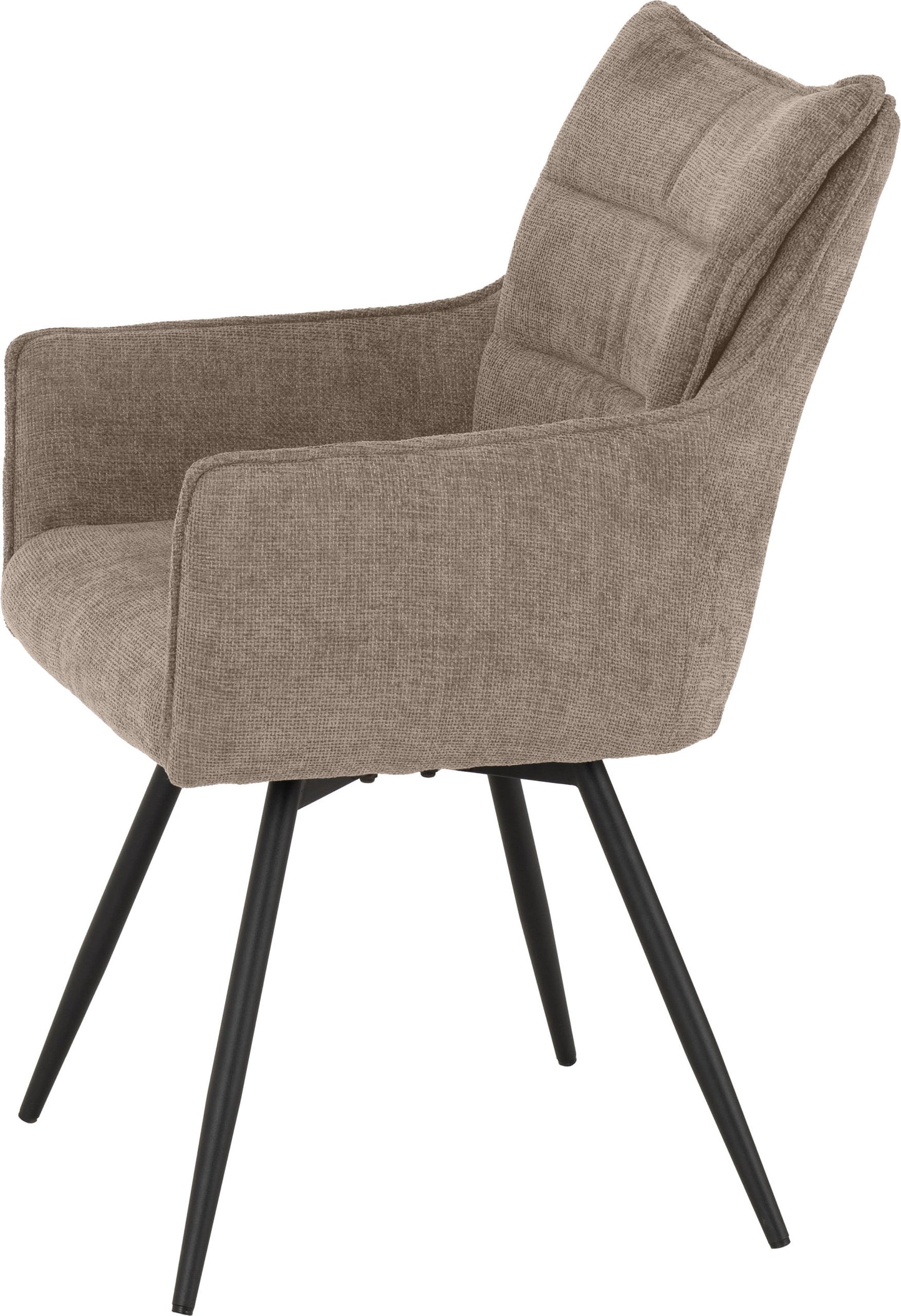 Lewis Carver Swivel Dining Chair (X2 Per Box) - Fawn Fabric
