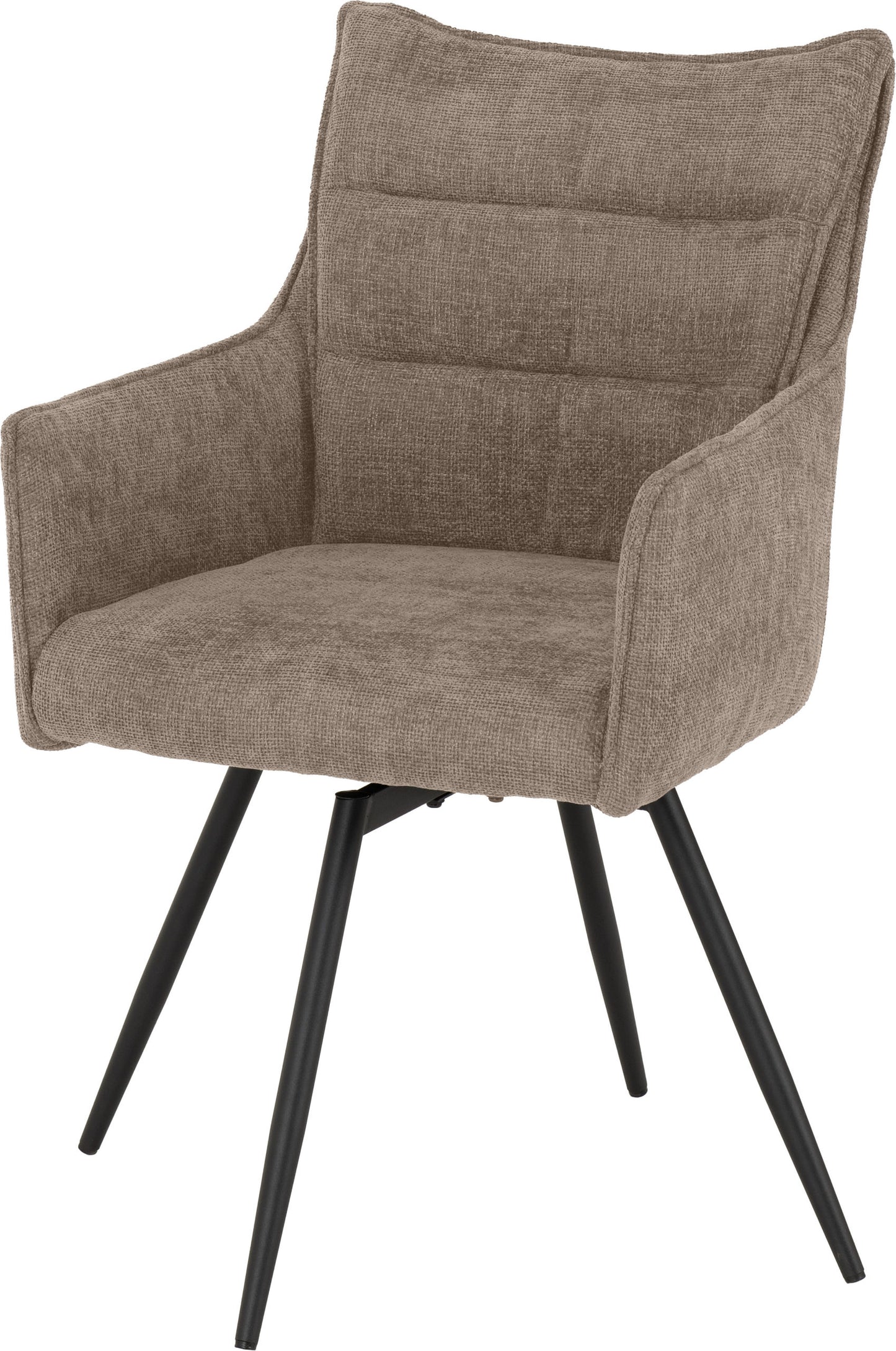 Lewis Carver Swivel Dining Chair (X2 Per Box) - Fawn Fabric