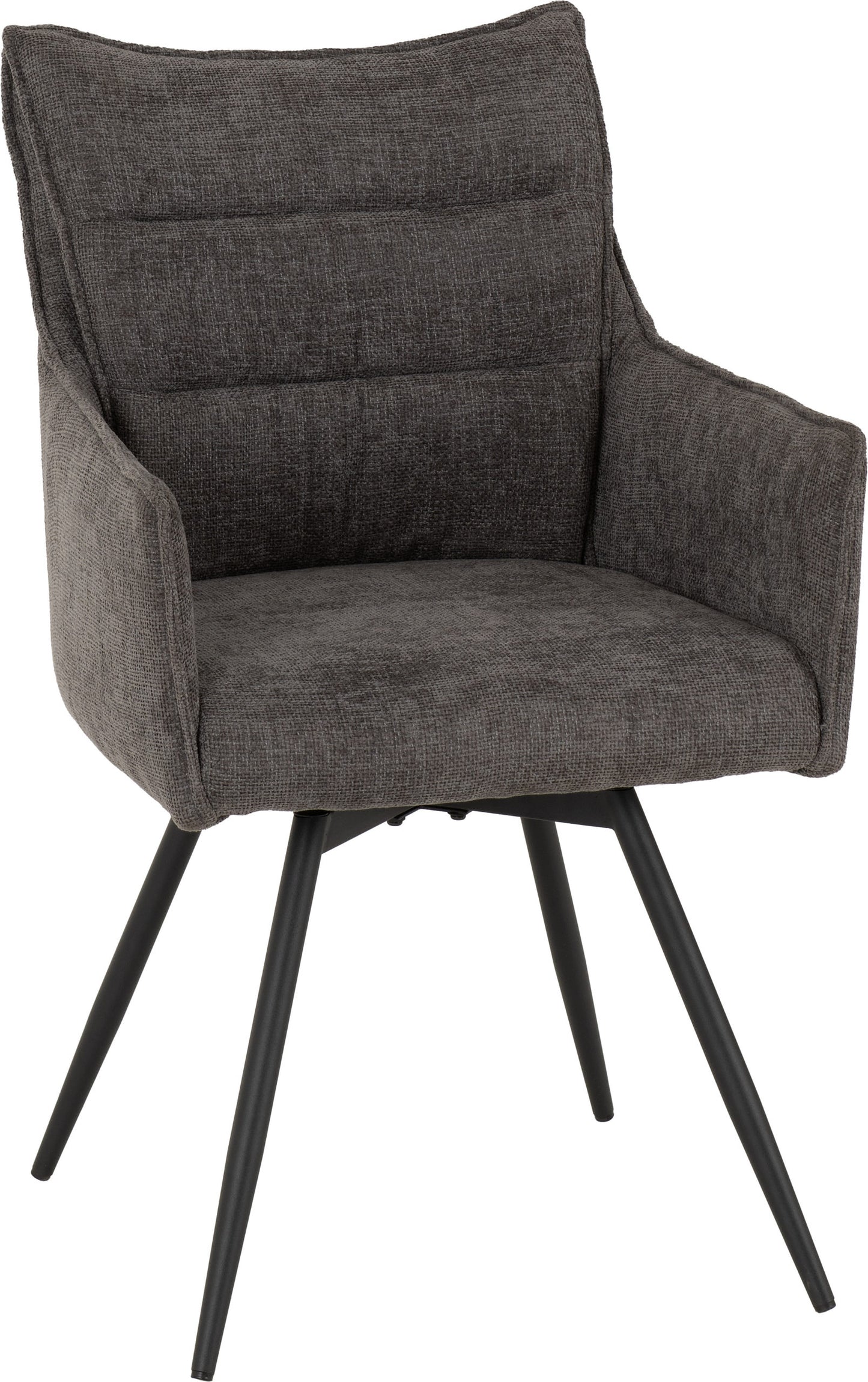Lewis Carver Swivel Dining Chair (X2 Per Box) - Grey Fabric
