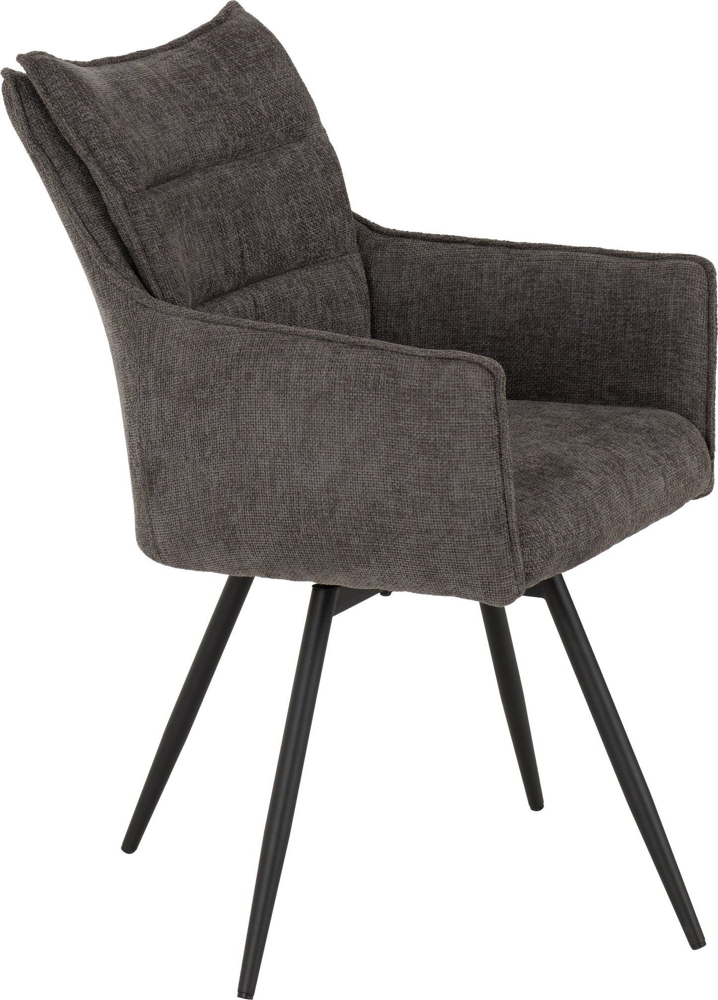 Lewis Carver Swivel Dining Chair (X2 Per Box) - Grey Fabric