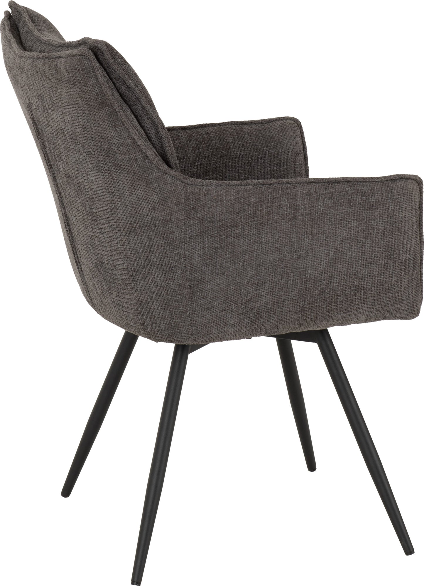 Lewis Carver Swivel Dining Chair (X2 Per Box) - Grey Fabric