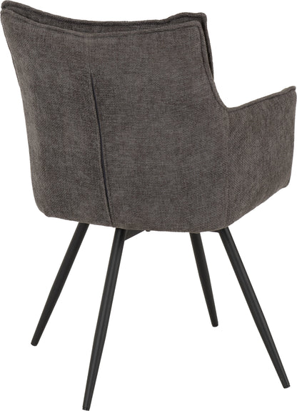 Lewis Carver Swivel Dining Chair (X2 Per Box) - Grey Fabric