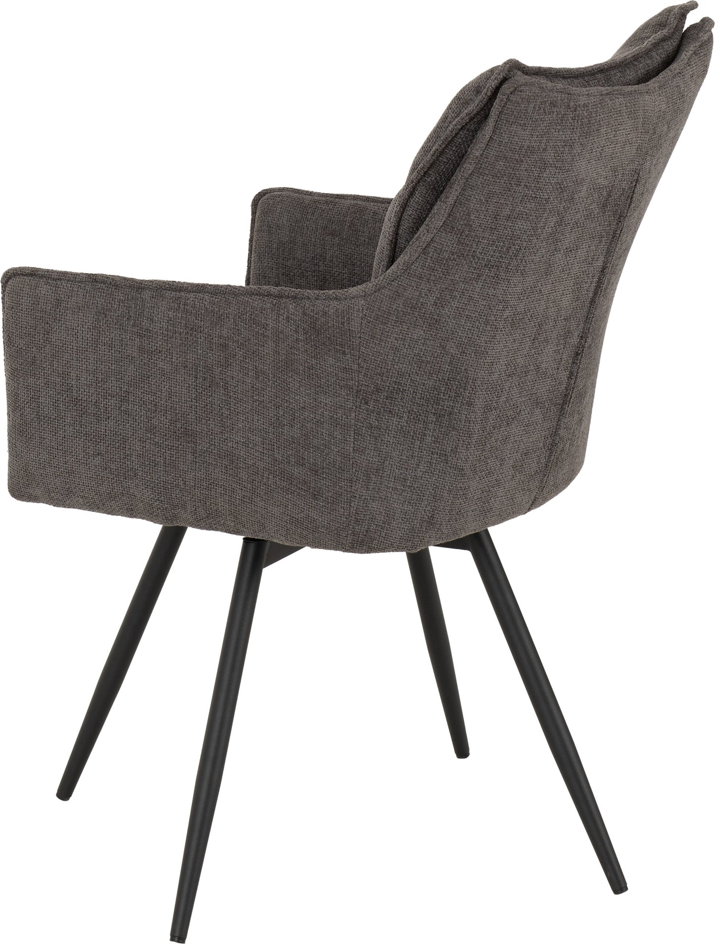 Lewis Carver Swivel Dining Chair (X2 Per Box) - Grey Fabric