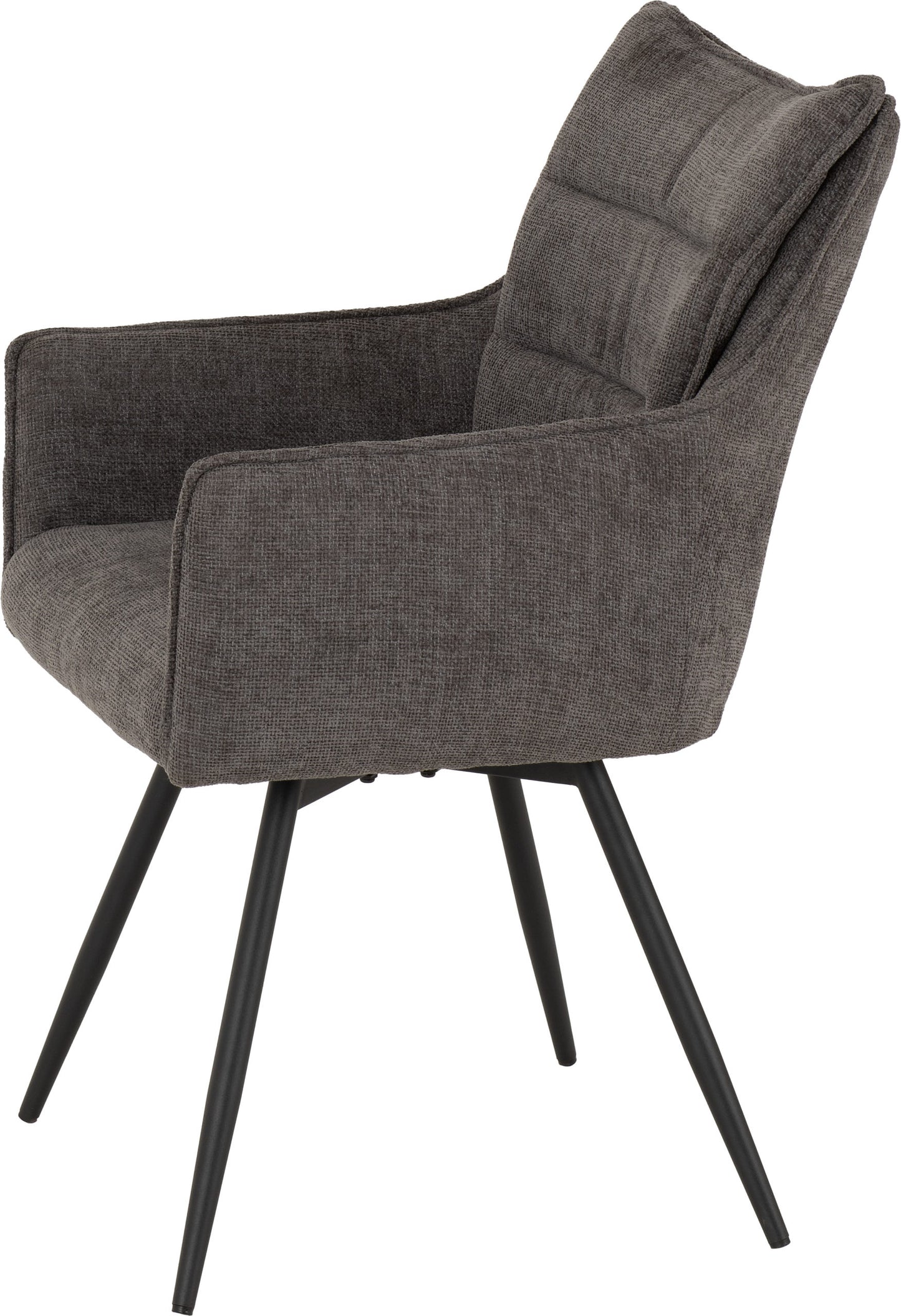 Lewis Carver Swivel Dining Chair (X2 Per Box) - Grey Fabric