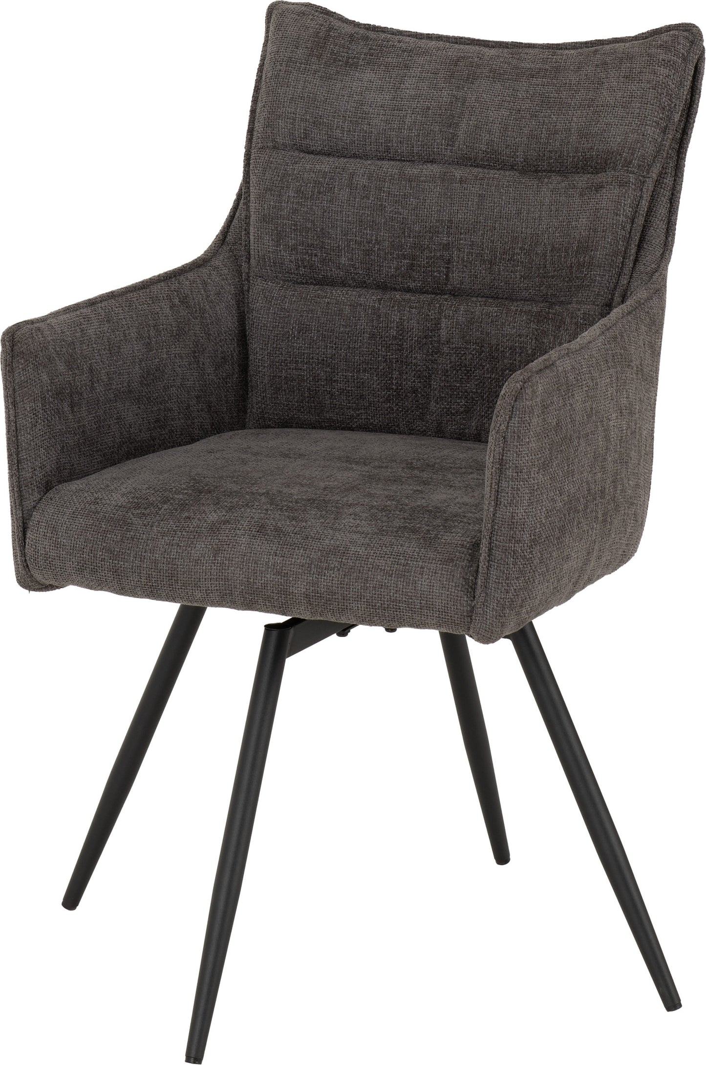 Lewis Carver Swivel Dining Chair (X2 Per Box) - Grey Fabric