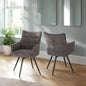 Lewis Carver Swivel Dining Chair (X2 Per Box) - Grey Fabric
