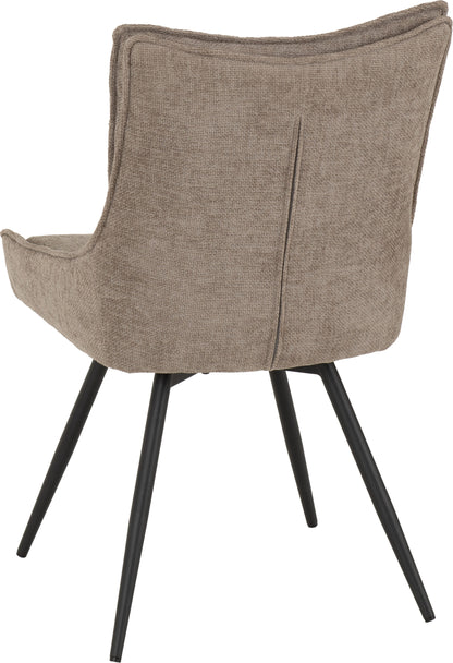 Lewis Swivel Dining Chair (X2 Per Box) - Fawn Fabric