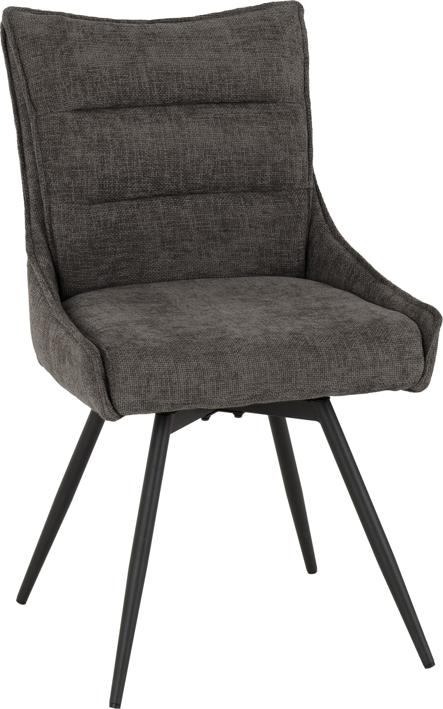 Lewis Swivel Dining Chair (X2 Per Box) - Grey Fabric