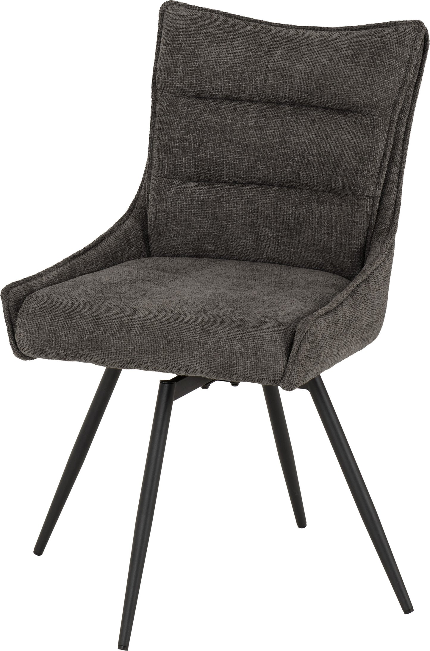Lewis Swivel Dining Chair (X2 Per Box) - Grey Fabric
