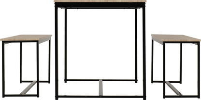 Lincoln 1+2 Dining Bench Set - Sonoma Oak Effect/Black