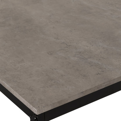 Lincoln 1+2 Dining Bench Set - Stone Effect/Black