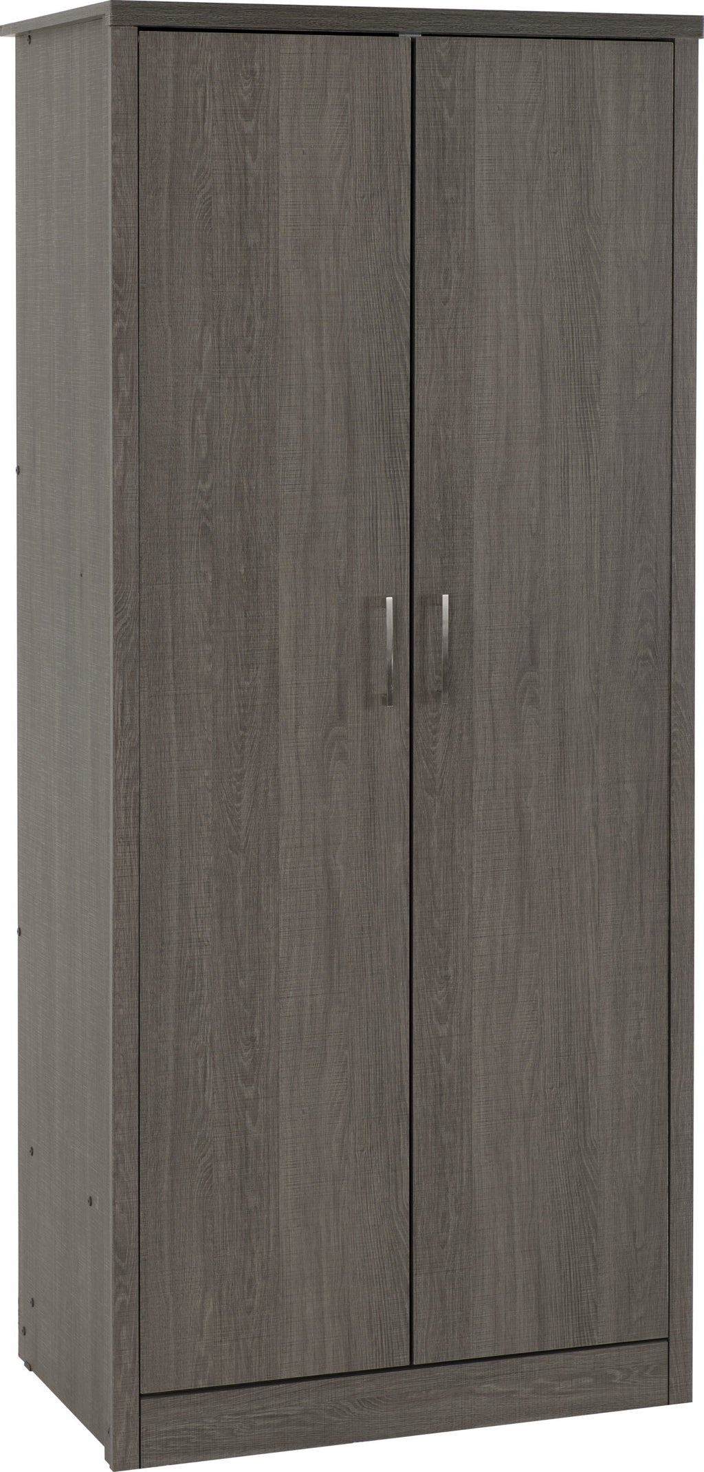 Lisbon 2 Door Wardrobe - Black Wood Grain