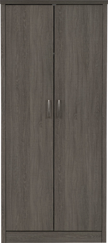 Lisbon 2 Door Wardrobe - Black Wood Grain