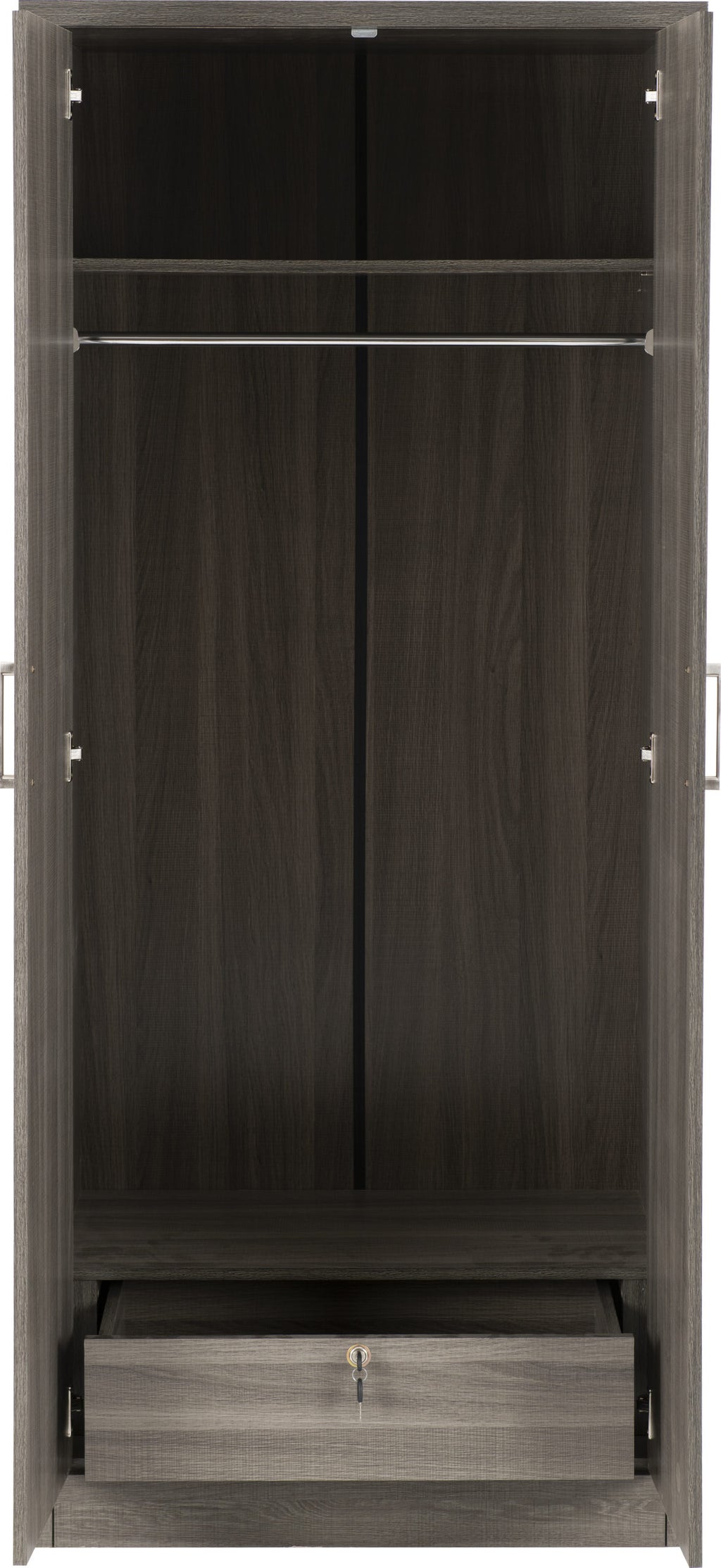 Lisbon 2 Door Wardrobe - Black Wood Grain