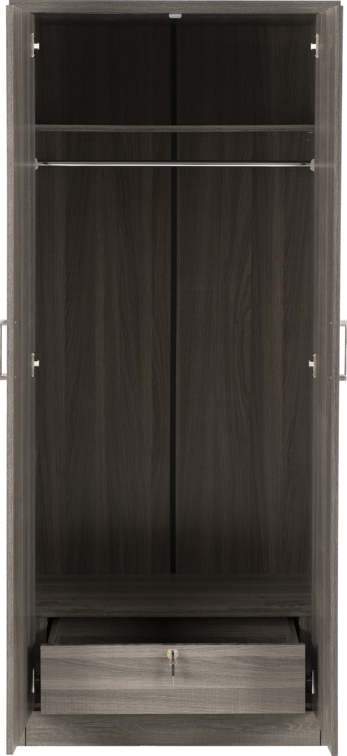 Lisbon 2 Door Wardrobe - Black Wood Grain