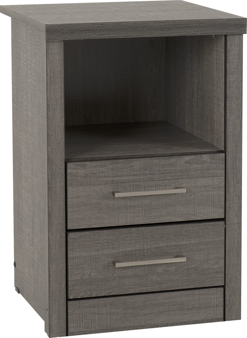Lisbon 2 Drawer Bedside - Black Wood Grain