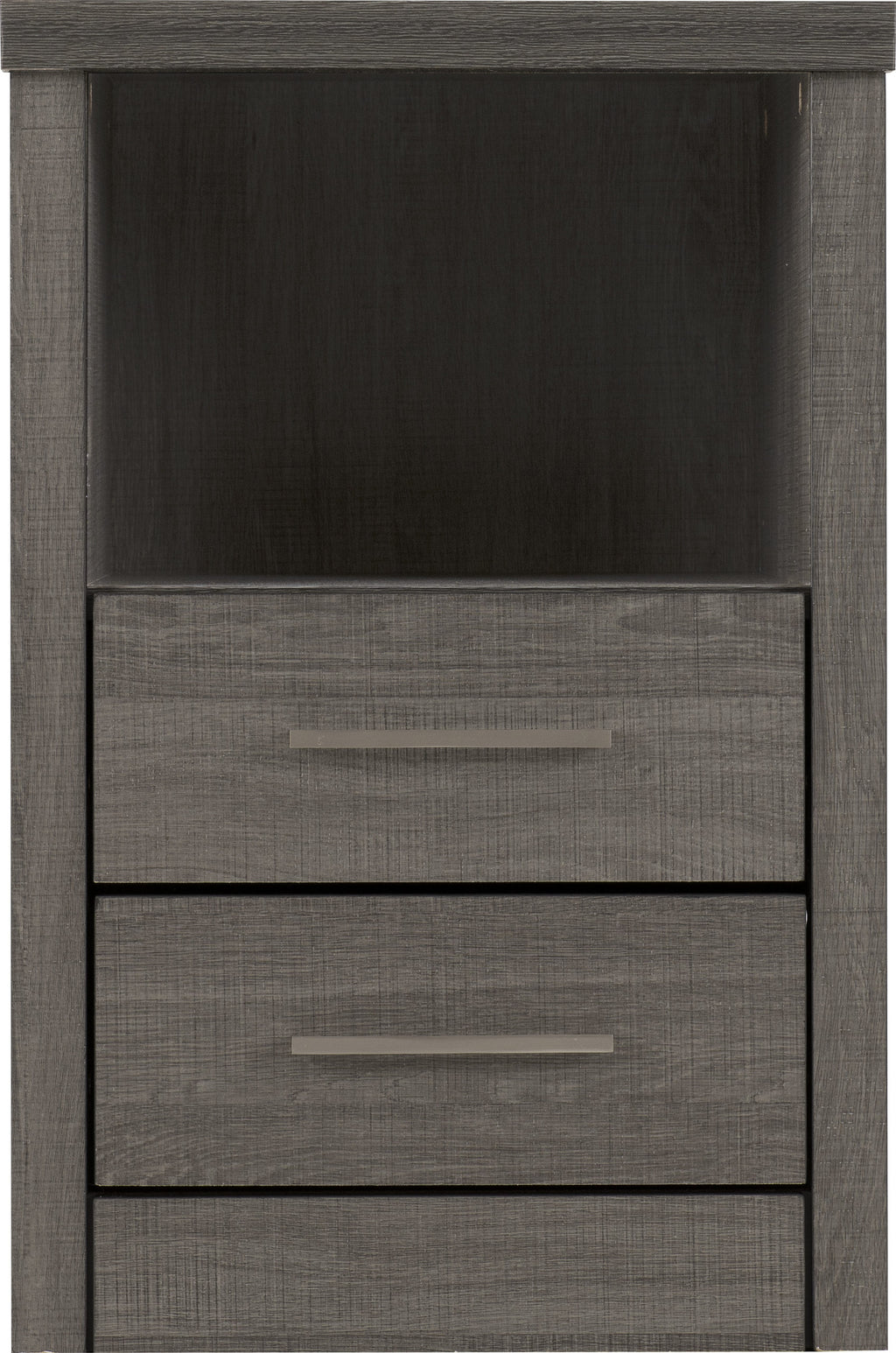 Lisbon 2 Drawer Bedside - Black Wood Grain