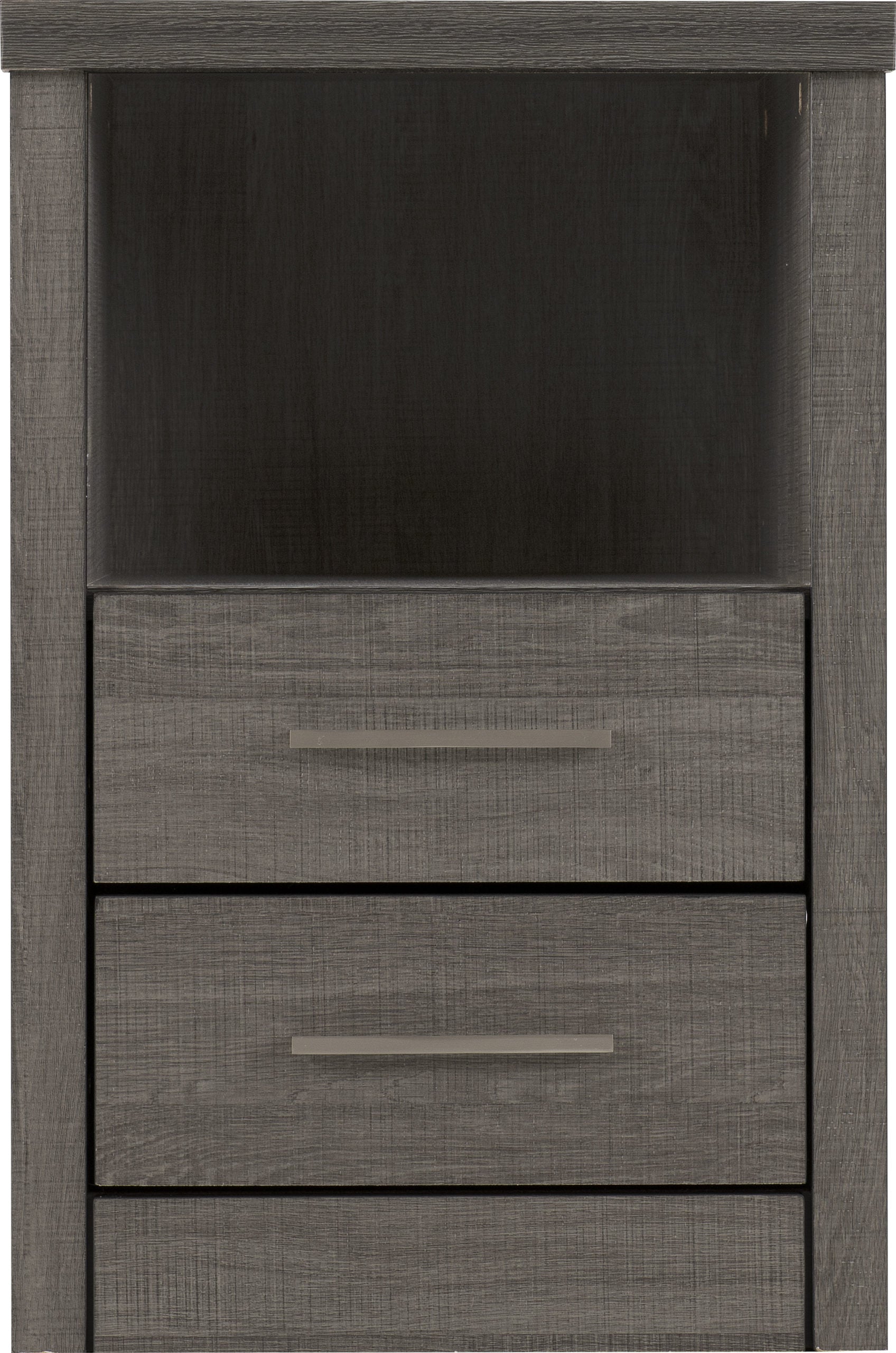 Lisbon 2 Drawer Bedside - Black Wood Grain