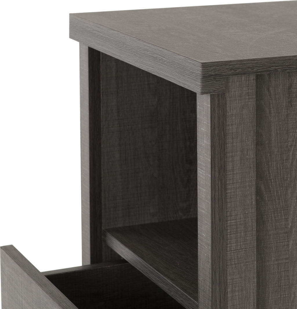 Lisbon 2 Drawer Bedside - Black Wood Grain