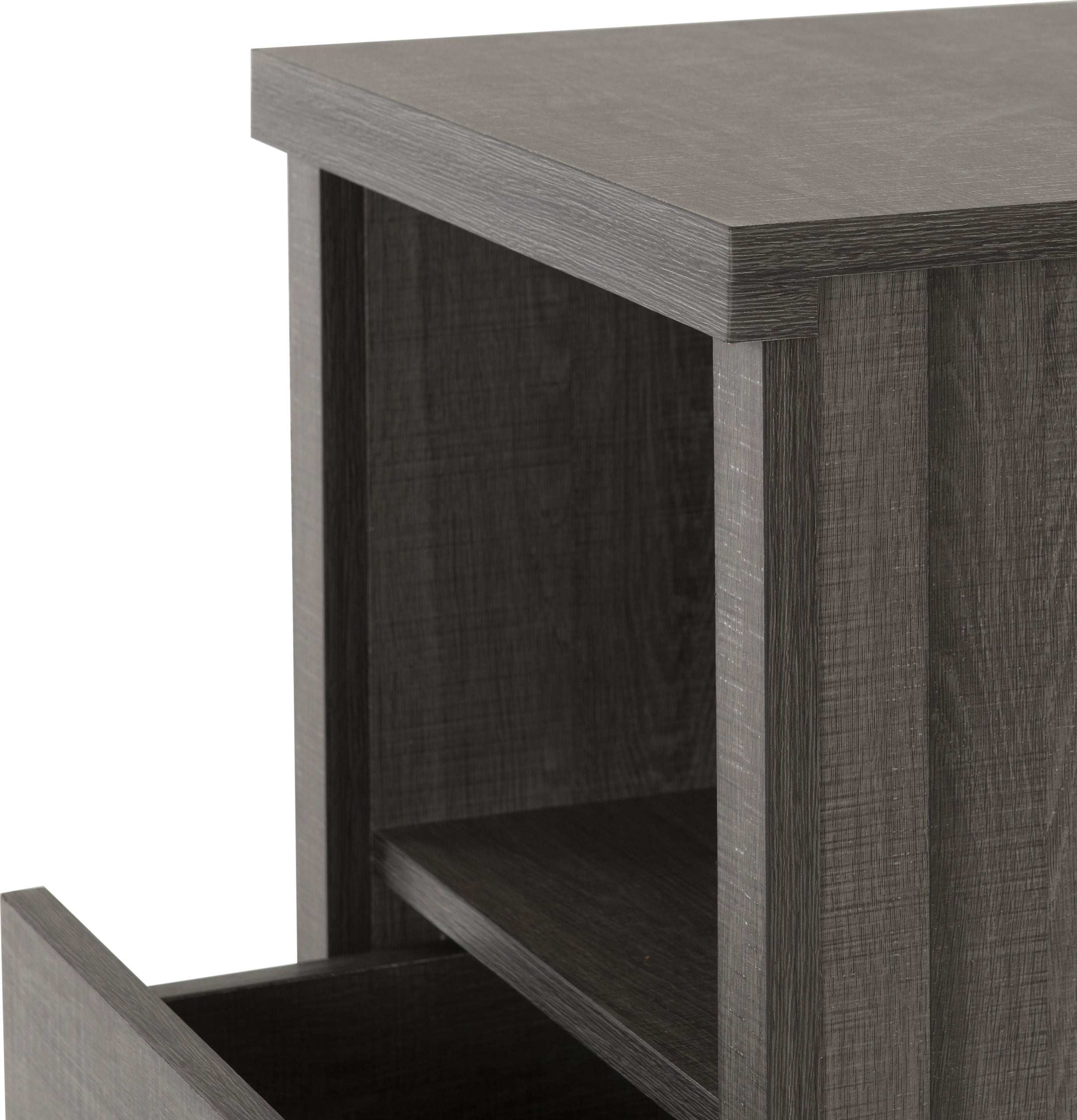 Lisbon 2 Drawer Bedside - Black Wood Grain