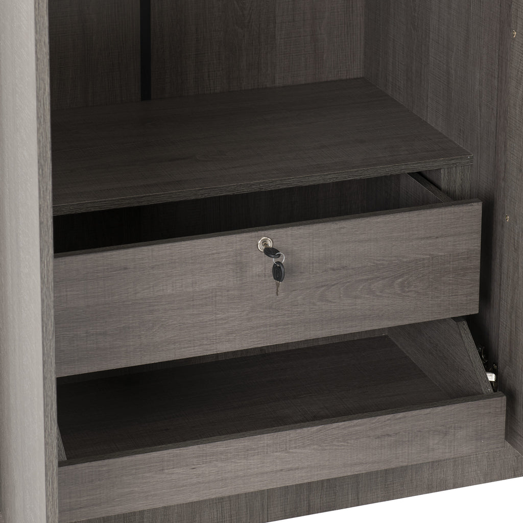 Lisbon 3 Door Wardrobe - Black Wood Grain