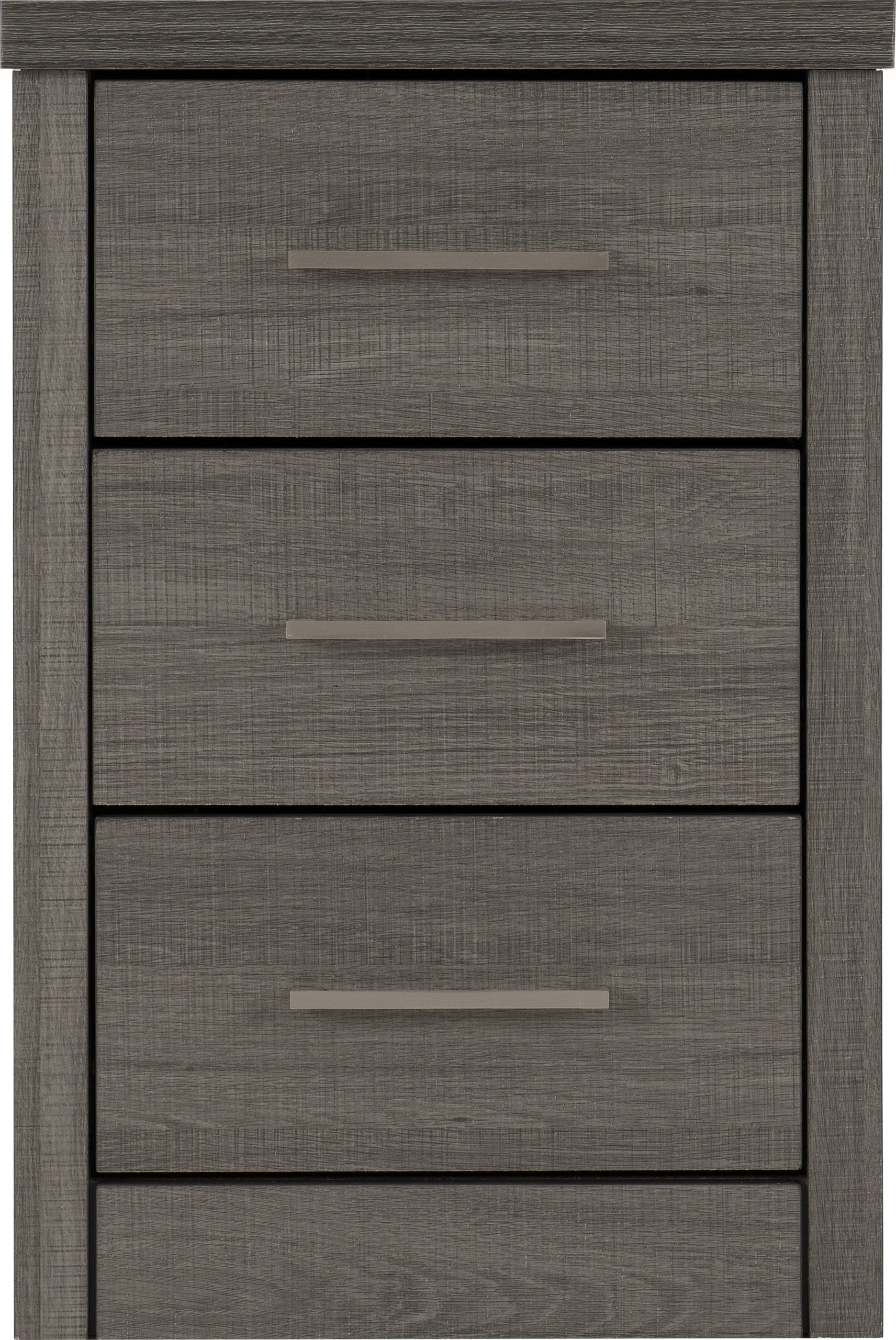 Lisbon 3 Drawer Bedside - Black Wood Grain