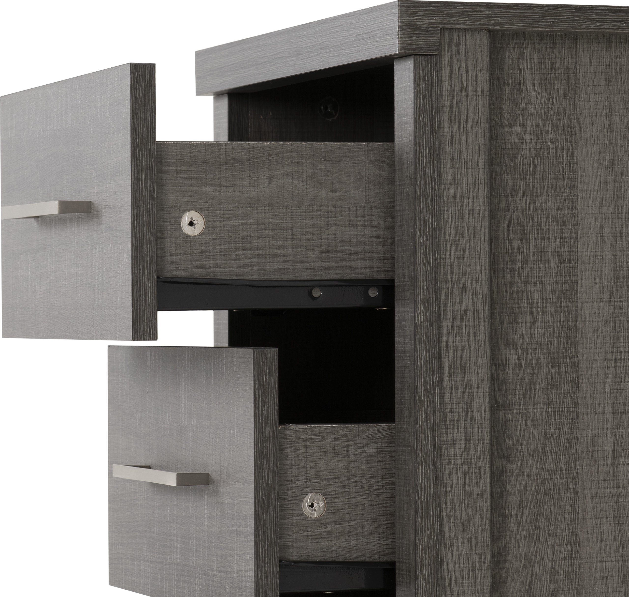 Lisbon 3 Drawer Bedside - Black Wood Grain